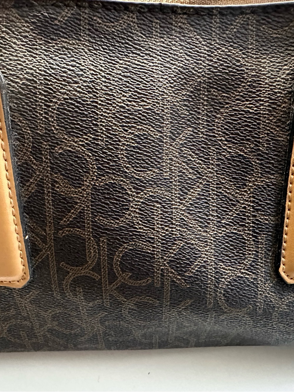 Calvin Klein Brown Monogram Saddle Bag - Picture 3 of 6